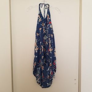 Navy UO Kimchi Blue Spring Halter Floral Dress